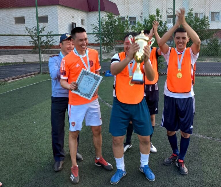 Қызылорда станциясындағы желілік полиция бөлімінің бөліністер арасында шағын футболдан чемпионат өтті