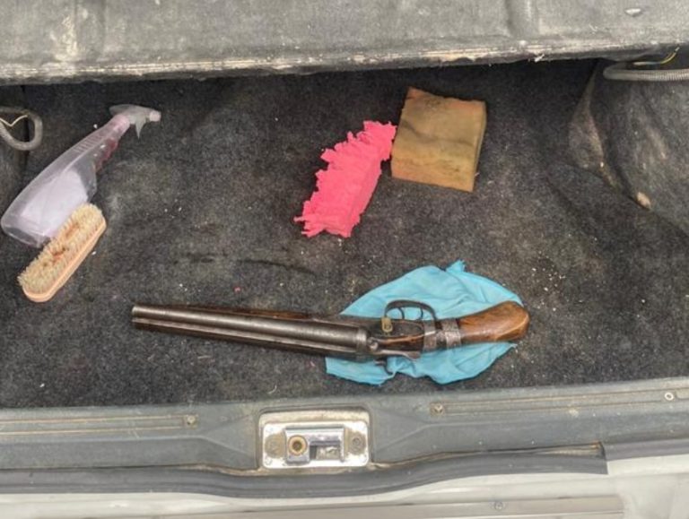 Полицейлер шетелдік көліктен шолақ мылтық тапты