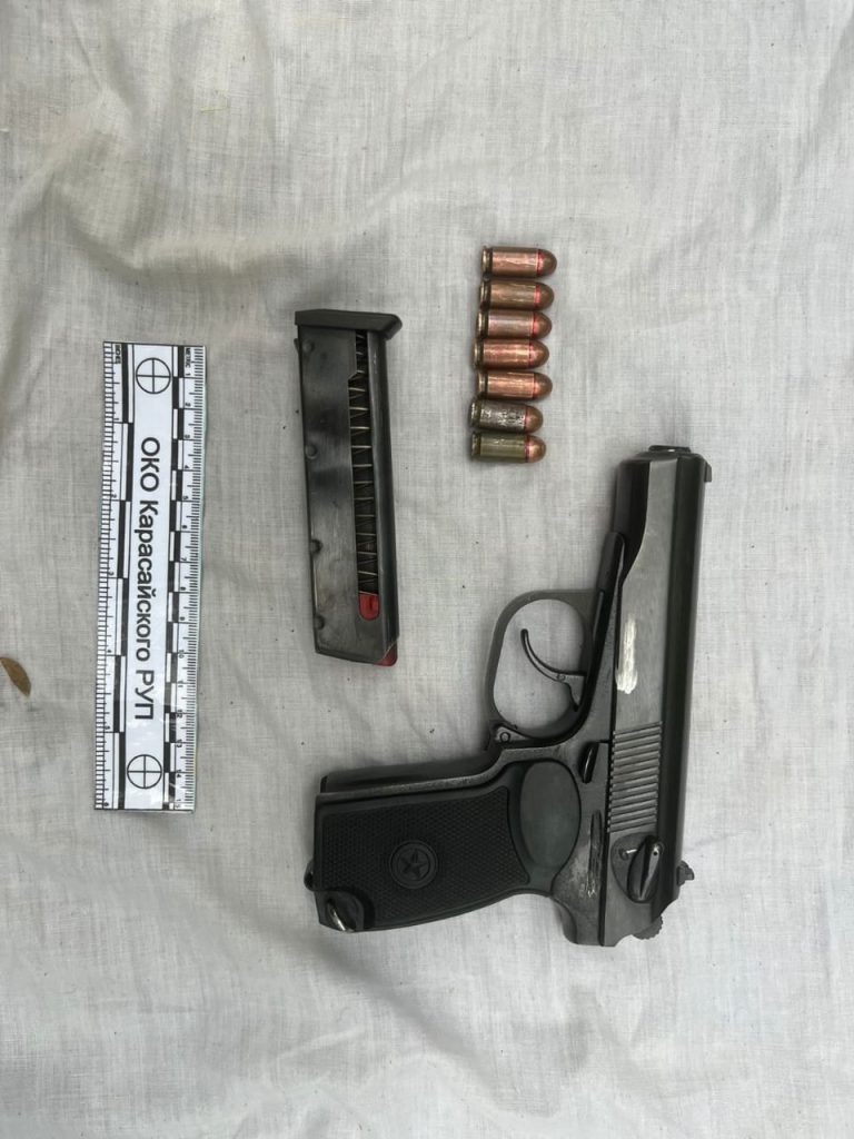 Алматы облысының ҚАЖ қызметкерлері тапанша мен бірнеше оқ жасырылған орынды анықтады