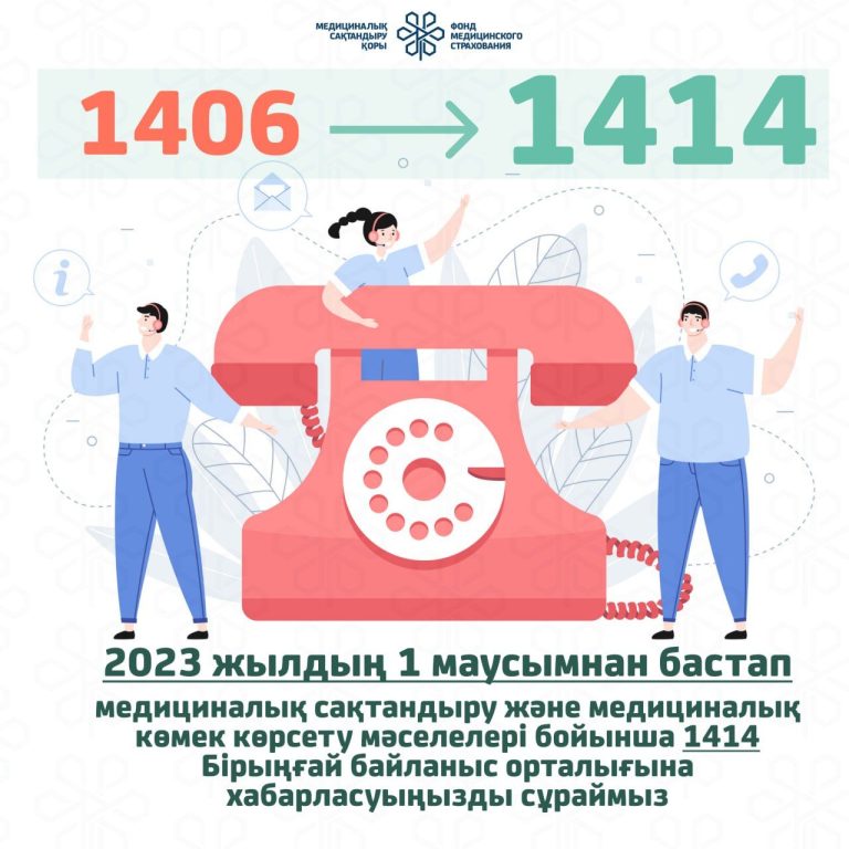 1414 байланыс орталығы 1-маусымнан бастап медициналық сақтандыру мәселелері бойынша консультация бере бастайды