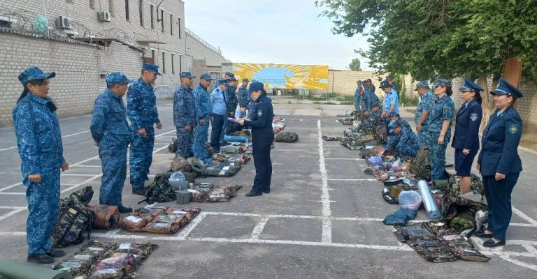 ҚАЖ қызметкерлері саптық тексерістен өтті