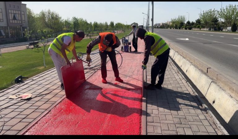 Профилактика:Түркістан облысында жол белгілері жаңартылуда