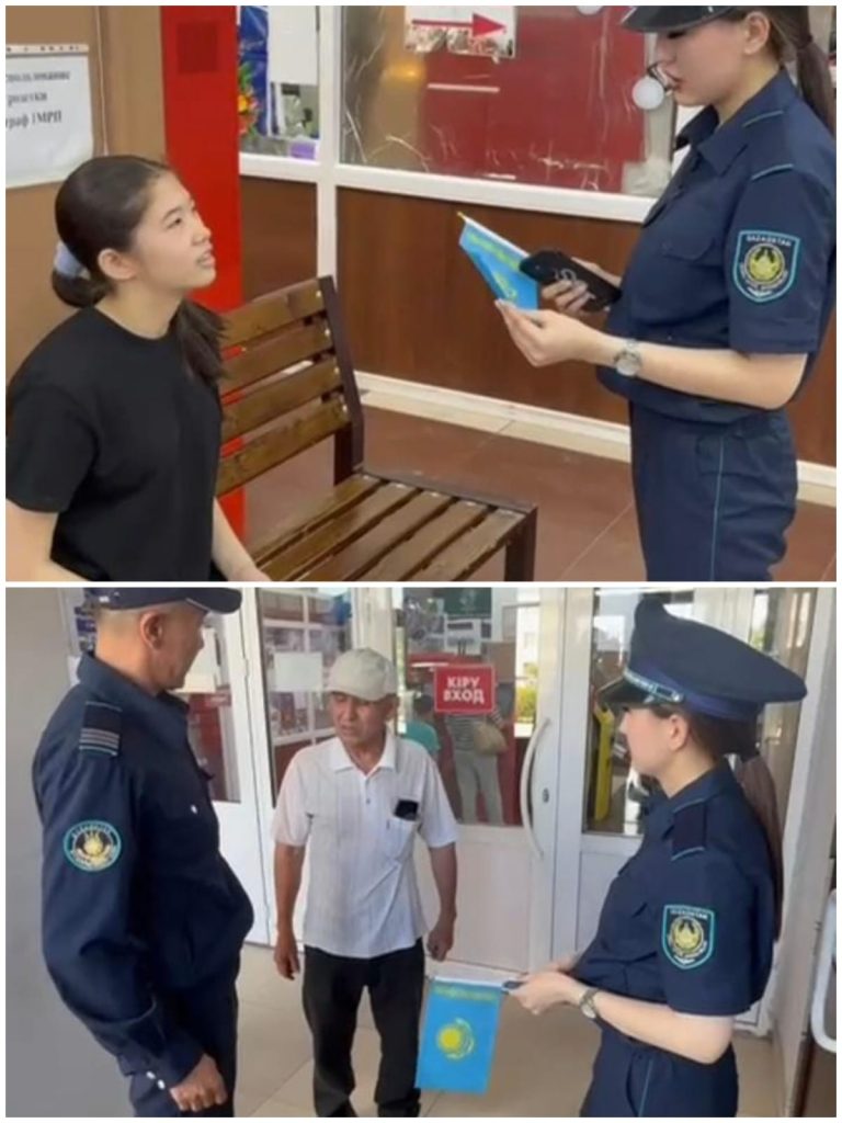 Семейде ҚАЖ қызметкерлері қала тұрғындары арасында Қазақстан Республикасының Мемлекеттік рәміздерін білуге арналған блиц-сауалнама жүргізді