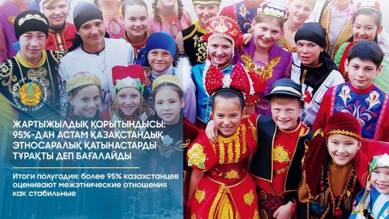 Итоги полугодия: более 95% казахстанцев оценивают межэтнические отношения как стабильные