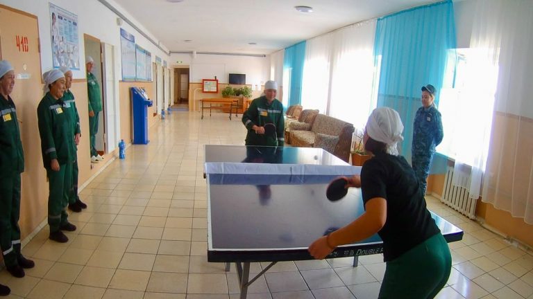 В женской колонии области Абай прошёл турнир по настольному теннису